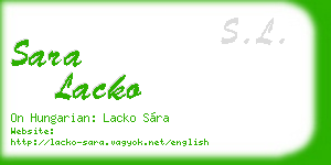 sara lacko business card